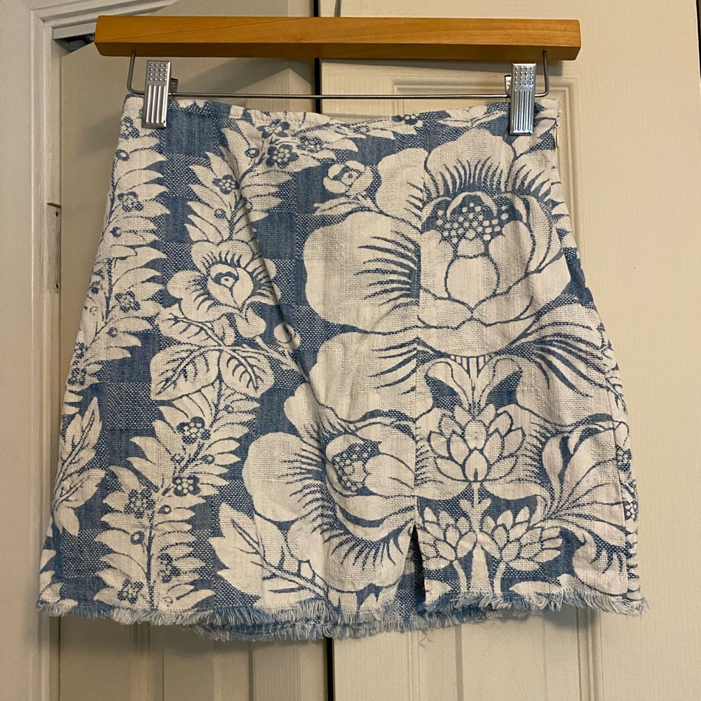 Urban Outfitters Blue and White Patterned Skirt